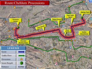 Traffic diversion plan for Karachi City on Chehlum Day 26 August 2024