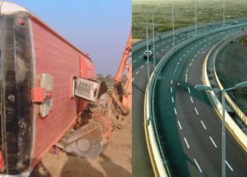 M14 Motorway Accident Bus Pic