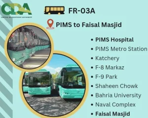 Islamabad CDA Electric Bus Route FR-03A