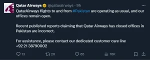 Qatar Airways Post on X (twitter)