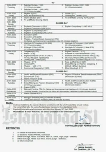 Federal Boar Date Sheet Picture