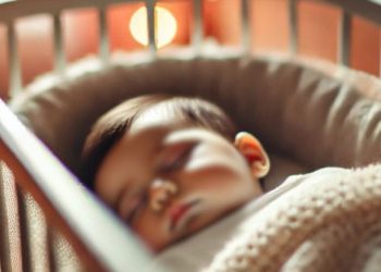 Picture of Little baby sleeping in cradle