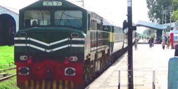 Railway Train on Station