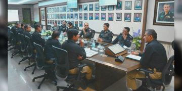 Image of Sindh IG Ghulam Nabi Memon led by Meeting