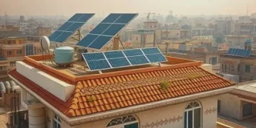 Solar Panel Installed on House Roof in Pakistan