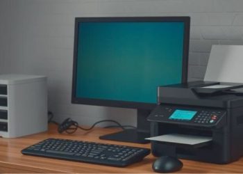 Computer System and Printer on Table