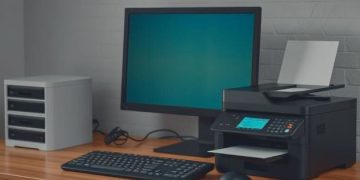 Computer System and Printer on Table