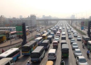 Heavy Traffic on Road
