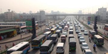 Heavy Traffic on Road