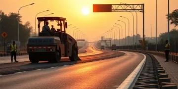 Workers Repair Road