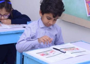 Image Show Student Busy in Classroom