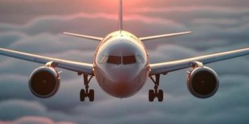 Airplane in air