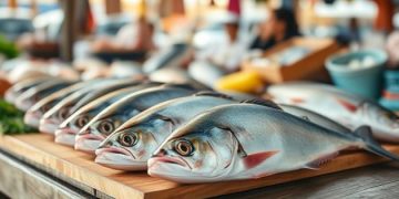 Fishes Display on Table in Bazar