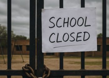 Picture Show School Closed Notified Paper on Gate