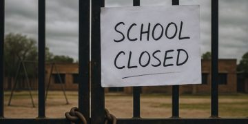 Picture Show School Closed Notified Paper on Gate