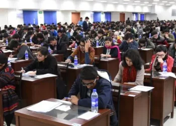 Image show students busy in Exams