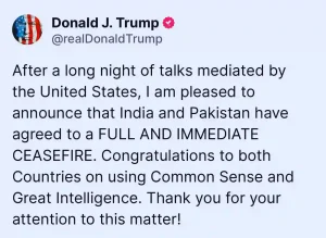 Pakistan fully restores all flight operations after ceasefire 2 Image of Trump Post