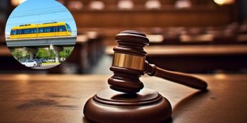 Image of Court Room and Yellow Line Bus