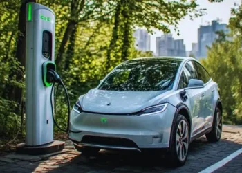 Electric Car on Charging Station