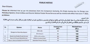 Islamabad increases metro bus fares from June 1 2 Notification Picture