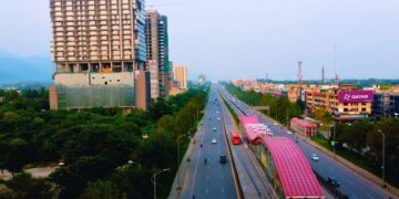 Image of Islamabad Major Road and Metro Bus Station View