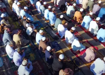 Image of Prayer in Mosque during Namaz